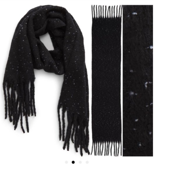 BP Speckled Fringe Trim Muffler Chunky Oversized Scarf - Picture 2 of 8